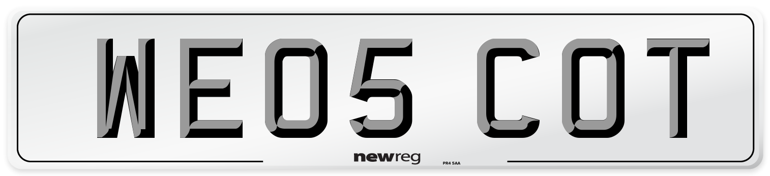 WE05 COT Number Plate from New Reg